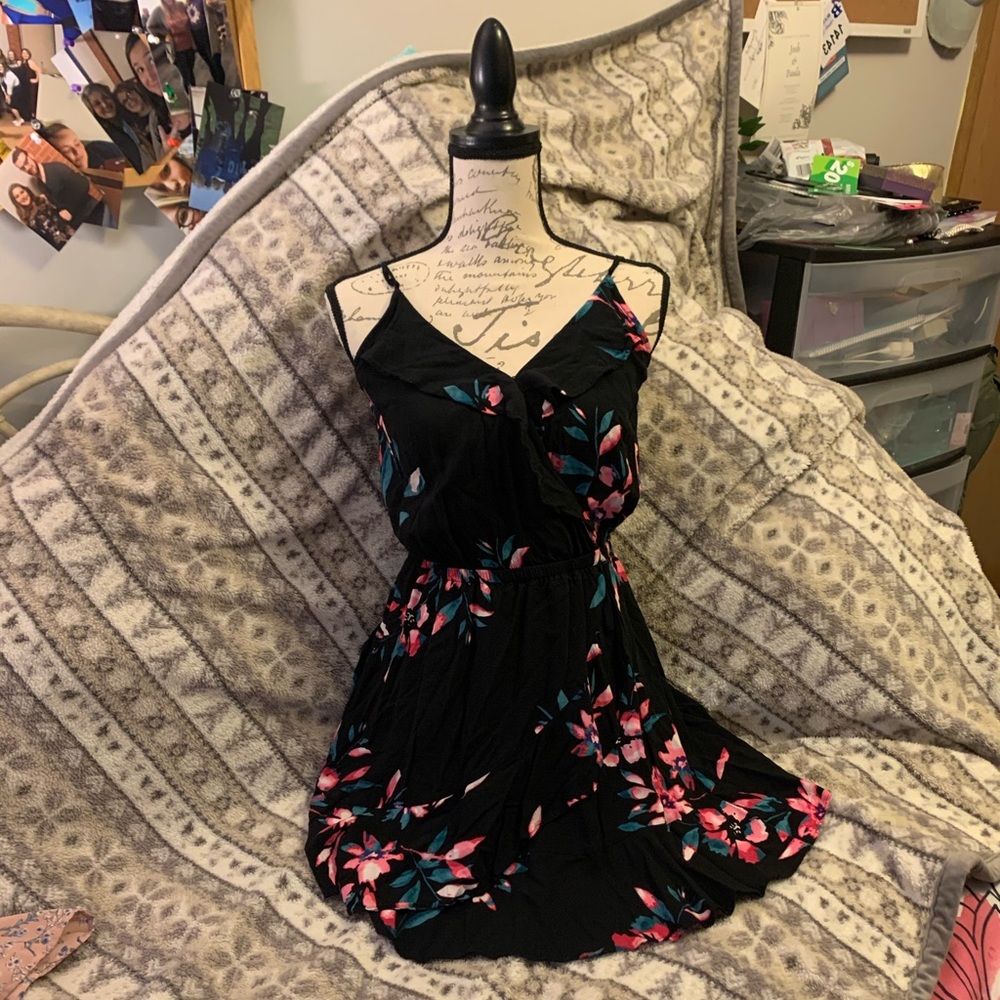 Express Black Floral Dress Size Medium